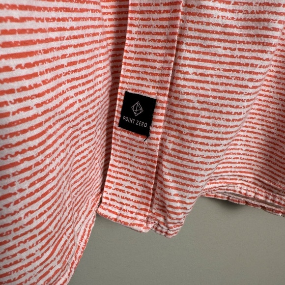 Point Zero Men's CLASSIC FIT GOLD Short Sleeve Button Up Shirt Peach/White 2X - Picture 3 of 14